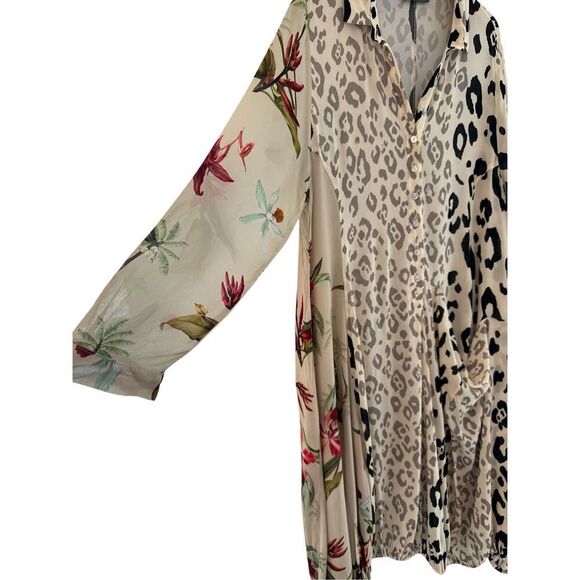 Alembika Women's Cheetah Floral Print Cat Wonderful Dress Multicolor Size 6 - Picture 6 of 13